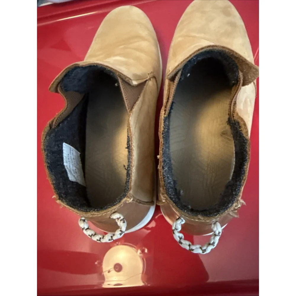 Olukai Hawai'iloa Manu Hope Women's Leather Booties Size 8.5 Tan Soft